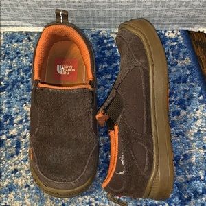 NORTH FACE BOYS PULL-ON BROWN SUEDE SHOES SZ 11.5